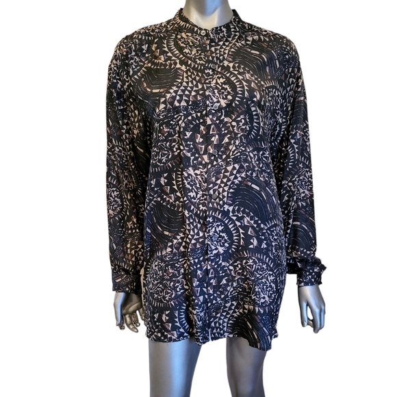 159. Bruno 100% silk men's button down shirt - Size large - Picture 1 of 4